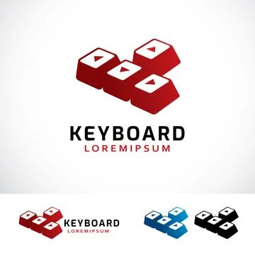 Simple Keyboard Logo Design Template Stock Illustration