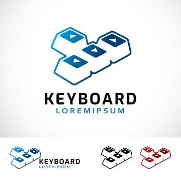Simple Keyboard Logo Design Template Stock Illustration