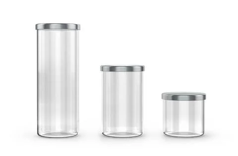 Simple kitchen jars of different sizes isolated on white background Stock Illustration