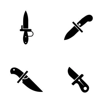 Simple Knife Icons set Stock Illustration