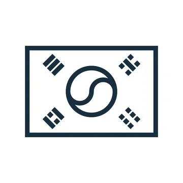 Simple Korean flag icon. Vector. Stock Illustration