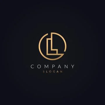 Simple L Letter logo design Abstract icon circle sign vector Illustrazione stock