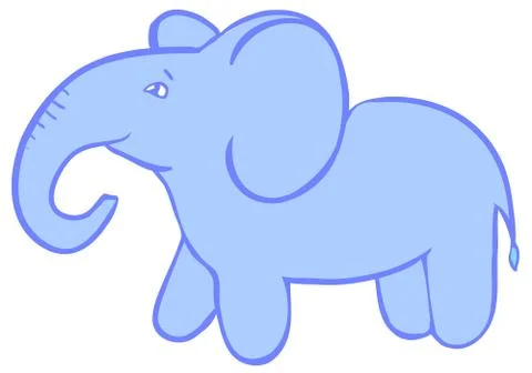 Simple label doodle elephant Stock Illustration
