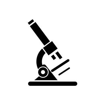 Simple laboratory monocular microscope icon Stock Illustration
