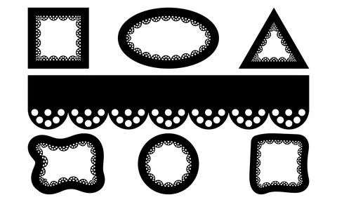 A simple lace vector brush for decor. Geometric frames. 스톡 일러스트