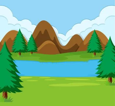 A simple landscape scene Illustrazione stock