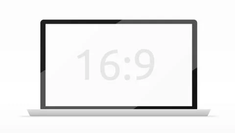Simple Laptop With Blank 16:9 Screen Stock Illustration
