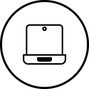 Simple laptop icon inside a circle showcasing modern technology and connect.. Illustrazione stock