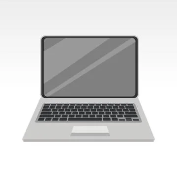 Simple Laptop PC Front View Иллюстрация