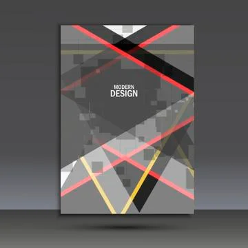 Simple large triangles on dark background. Vector brochure template Stock Illustration