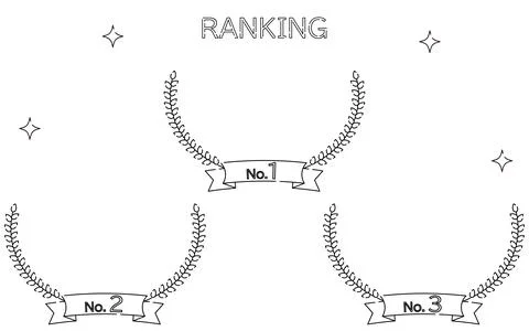 Simple laurel wreath and label ranking icon set, 1st-3rd place Stock Illustration