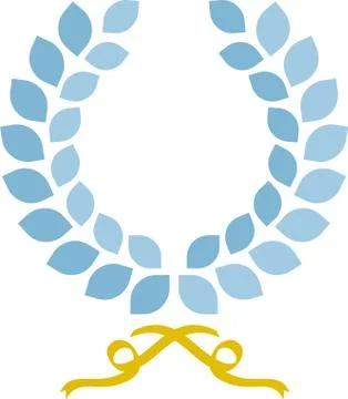 Simple laurel wreath. Geometric forms and plain colors. Stock Illustration