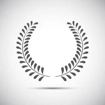 Simple laurel wreath icon, twig with leaves, vector illustration Illustrazione stock
