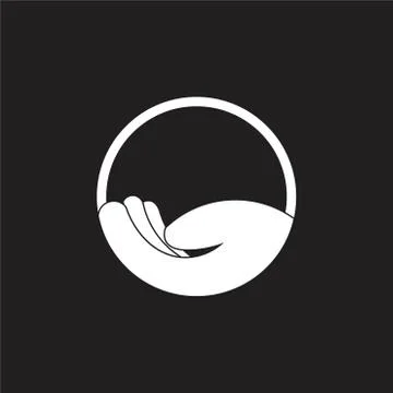 Simple lay hand circle geometric care symbol vector Stock Illustration