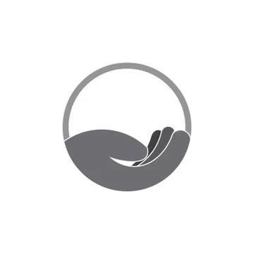 Simple lay hand gradient design care symbol vector Stock Illustration