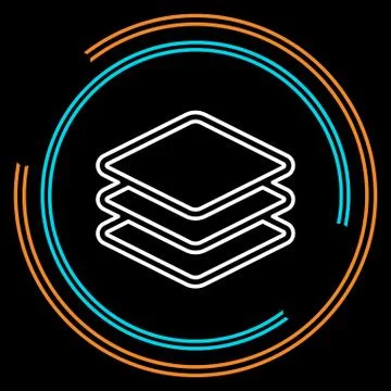 Simple Layers Thin Line Vector Icon Stock Illustration