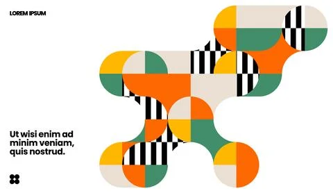 Simple layout with abstract geometric shapes. Illustrazione stock
