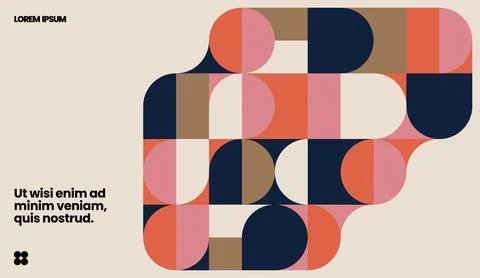 Simple layout with abstract geometric shapes. Illustrazione stock