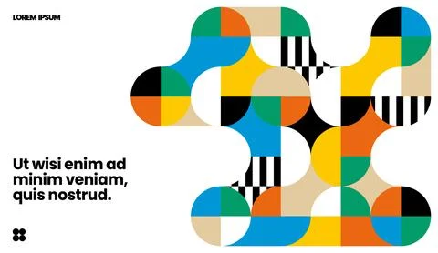 Simple layout with abstract geometric shapes. Illustrazione stock