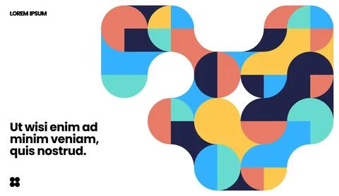 Simple layout with abstract geometric shapes. Illustrazione stock