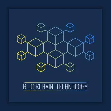 Simple layout with blockchain future technology Stock Illustration