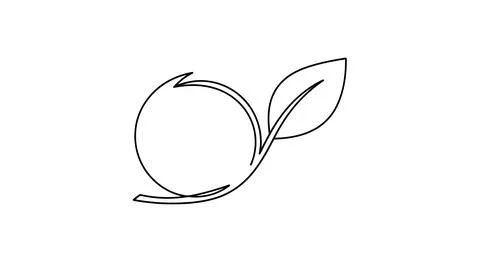 Simple leaf and circle logo icon Illustrazione stock