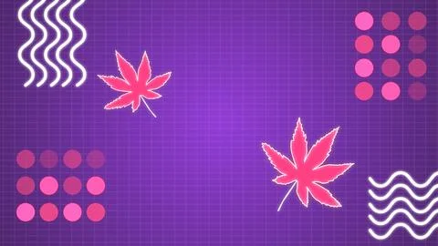 Simple leaf and flower funky background Illustrazione stock