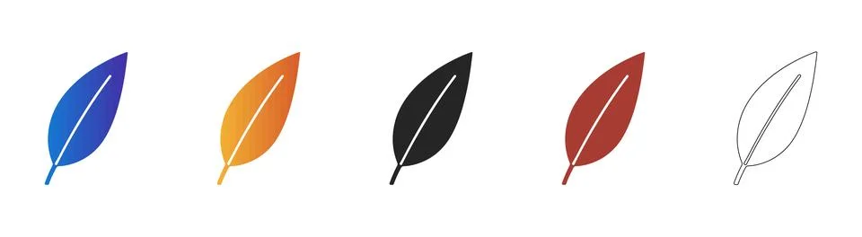 Simple leaf icon set for nature graphics Stock Illustration