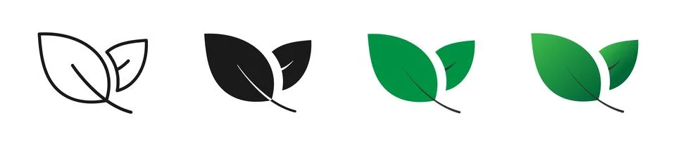 Simple leaf icon. Vector nature symbol or sign. Flat leaves logo in line, o.. 스톡 일러스트