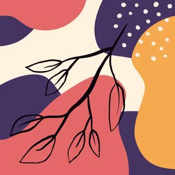 Simple leaf illustration art Stock Illustration