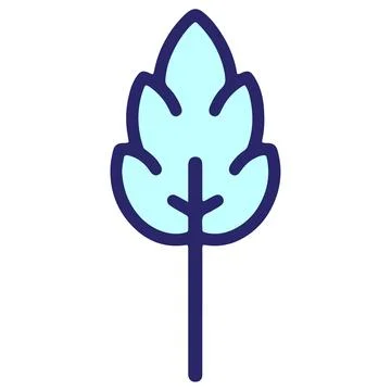 Simple leaf illustration in bright neon color Stock Illustration
