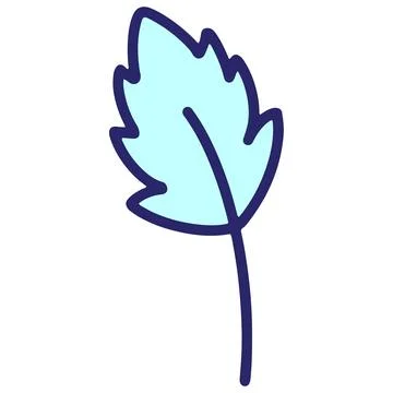 Simple leaf illustration in bright neon color Stock Illustration