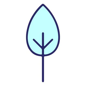 Simple leaf illustration in bright neon color Stock Illustration