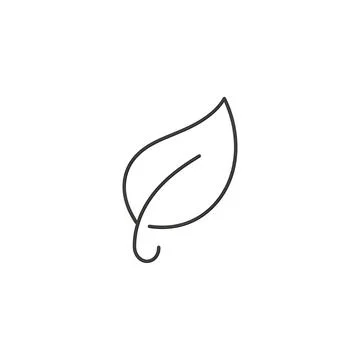 Simple Leaf Line Icon - Eco Friendly and Nature 库存插图