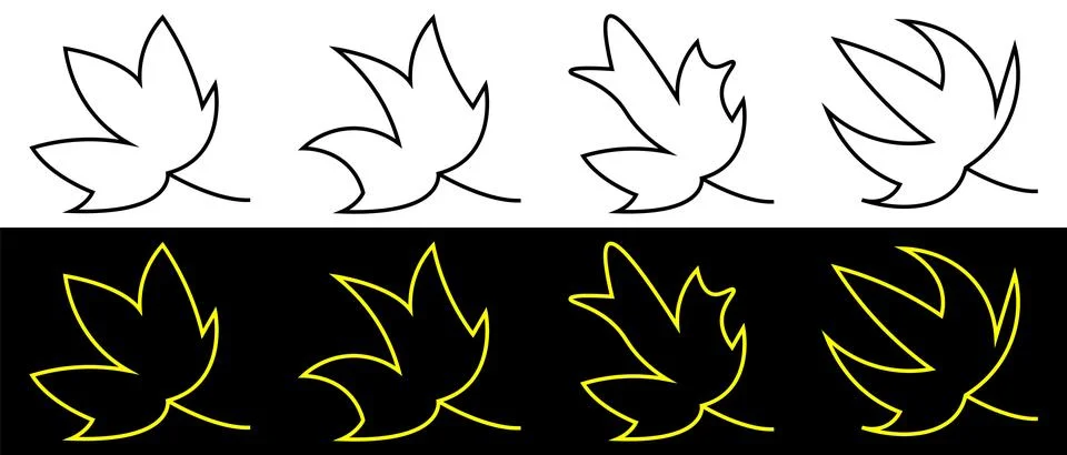Simple leaf line icon illustration. Leaf icons. Stock Illustration