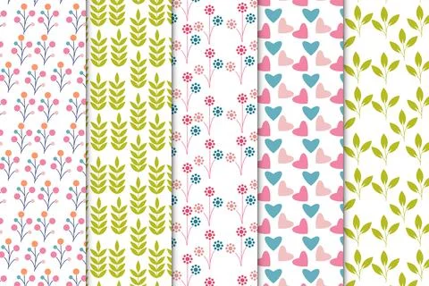 Simple leaf pattern decoration on a white background. Natural style pattern.. Stock Illustration