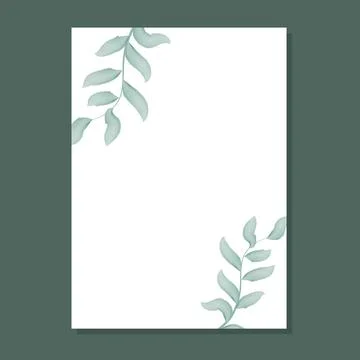 Simple leafy botanical frame 스톡 일러스트