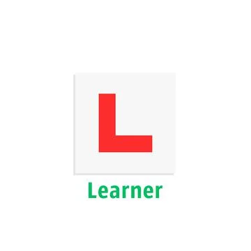 Simple learner driver plate icon Stock Illustration