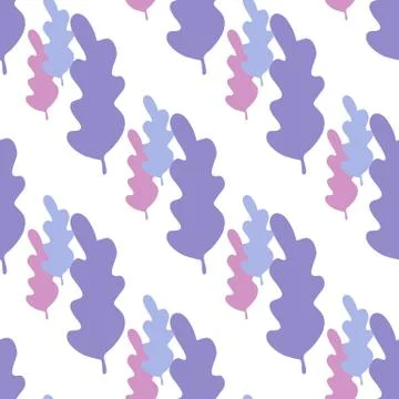 Simple leaves seamless pattern in pastel colors. Leaf branch backdrop. Illustrazione stock