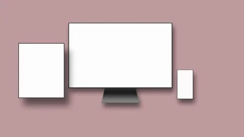 Simple led tablet and phone appearing on screen zoom motion animation for soc Stock Footage 143789309