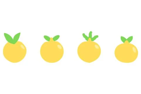 Simple lemon fruit icon set Stock Illustration