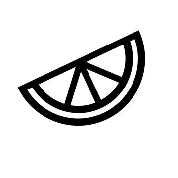 Simple Lemon Slice Icon for Food and Beverage Design Stock Illustration