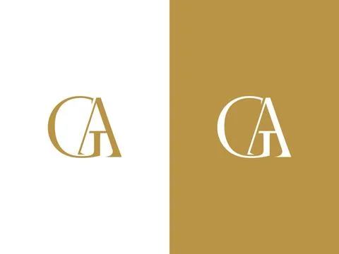 Simple letter GA logo template vector set Stock Illustration