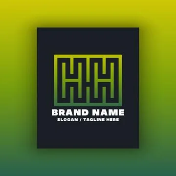 Simple letter HH logo design template Stock Illustration