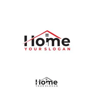 Simple letter Home logo design concept with brush shaped roof Stock Illustration