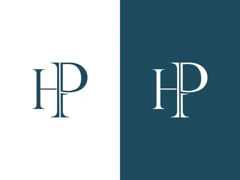 Simple letter HP logo template vector set Illustrazione stock