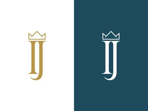 Simple letter IJ logo template vector set Stock Illustration