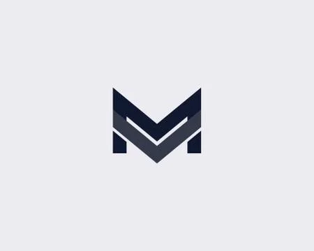 Simple Letter M Logo Design Template Stock Illustration