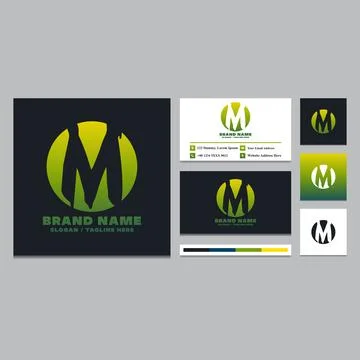 Simple letter M logo design template. Stock Illustration