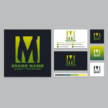 Simple letter M logo design template. Illustrazione stock